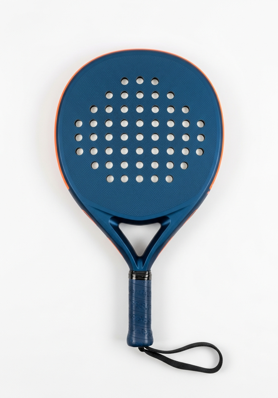 Teardrop-shaped padel racket for intermediate players